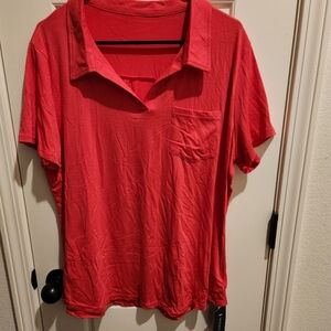 Women's XXL Watermelon Cotton polo fits like a large